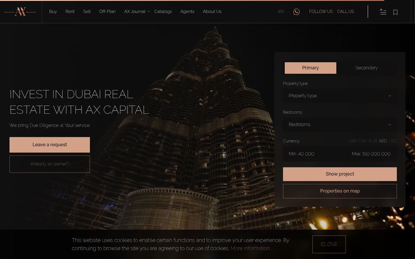 AX CAPITAL · HOMEPAGE_SCREENSHOT