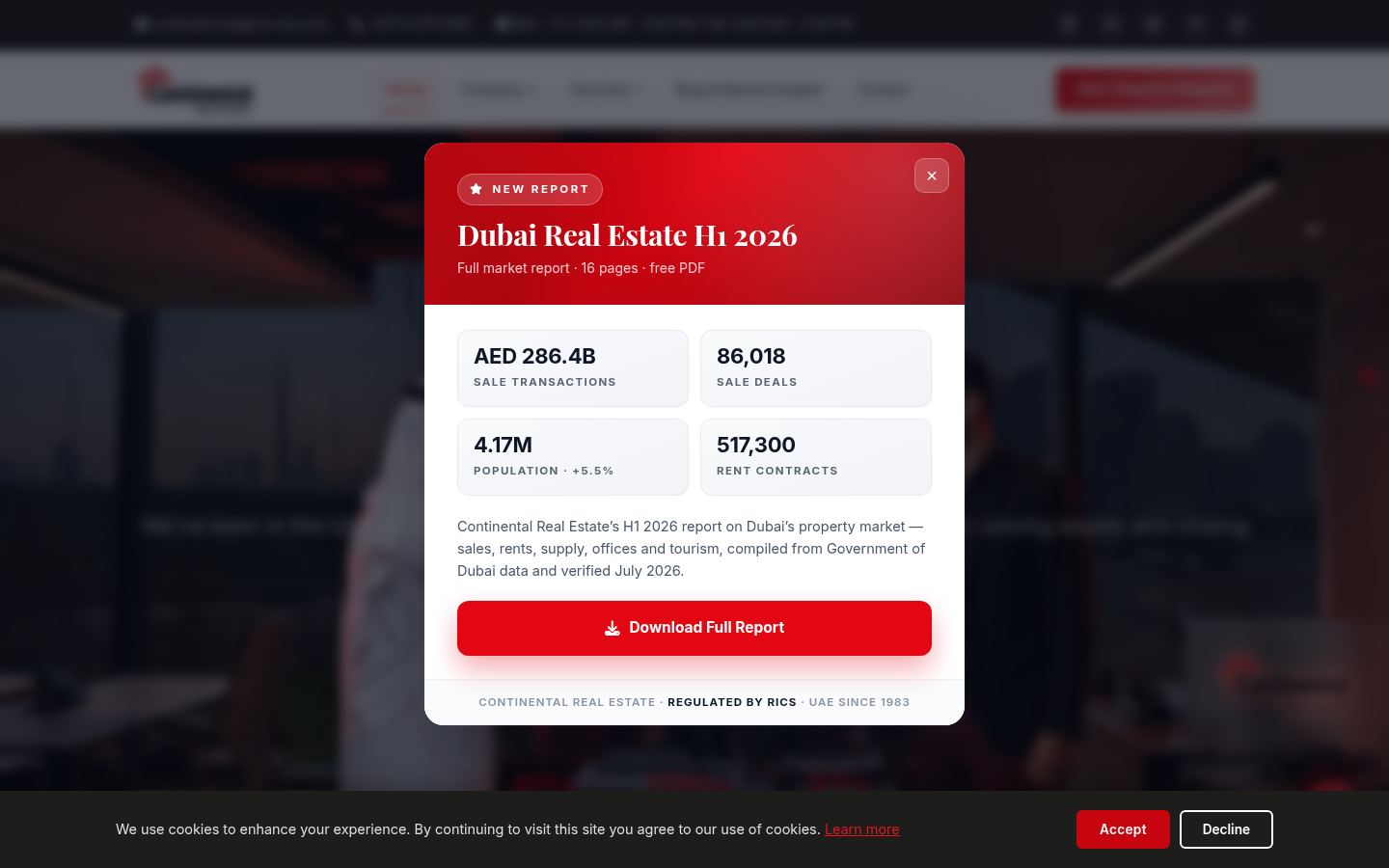 CONTINENTAL REAL ESTATE (Branch) · HOMEPAGE_SCREENSHOT