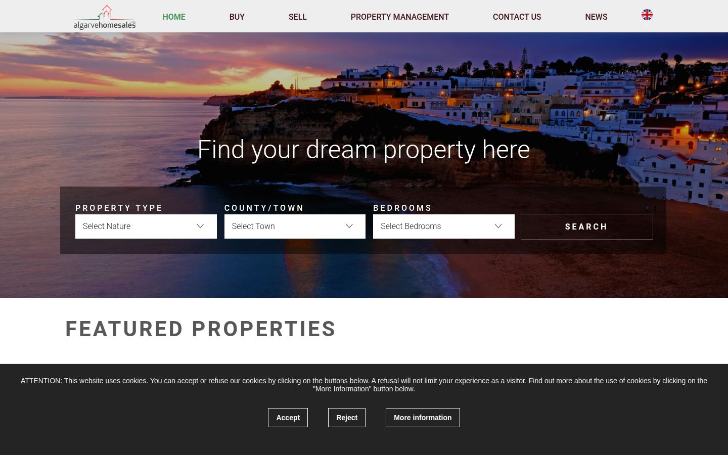 Algarve Home Sales · HOMEPAGE_SCREENSHOT