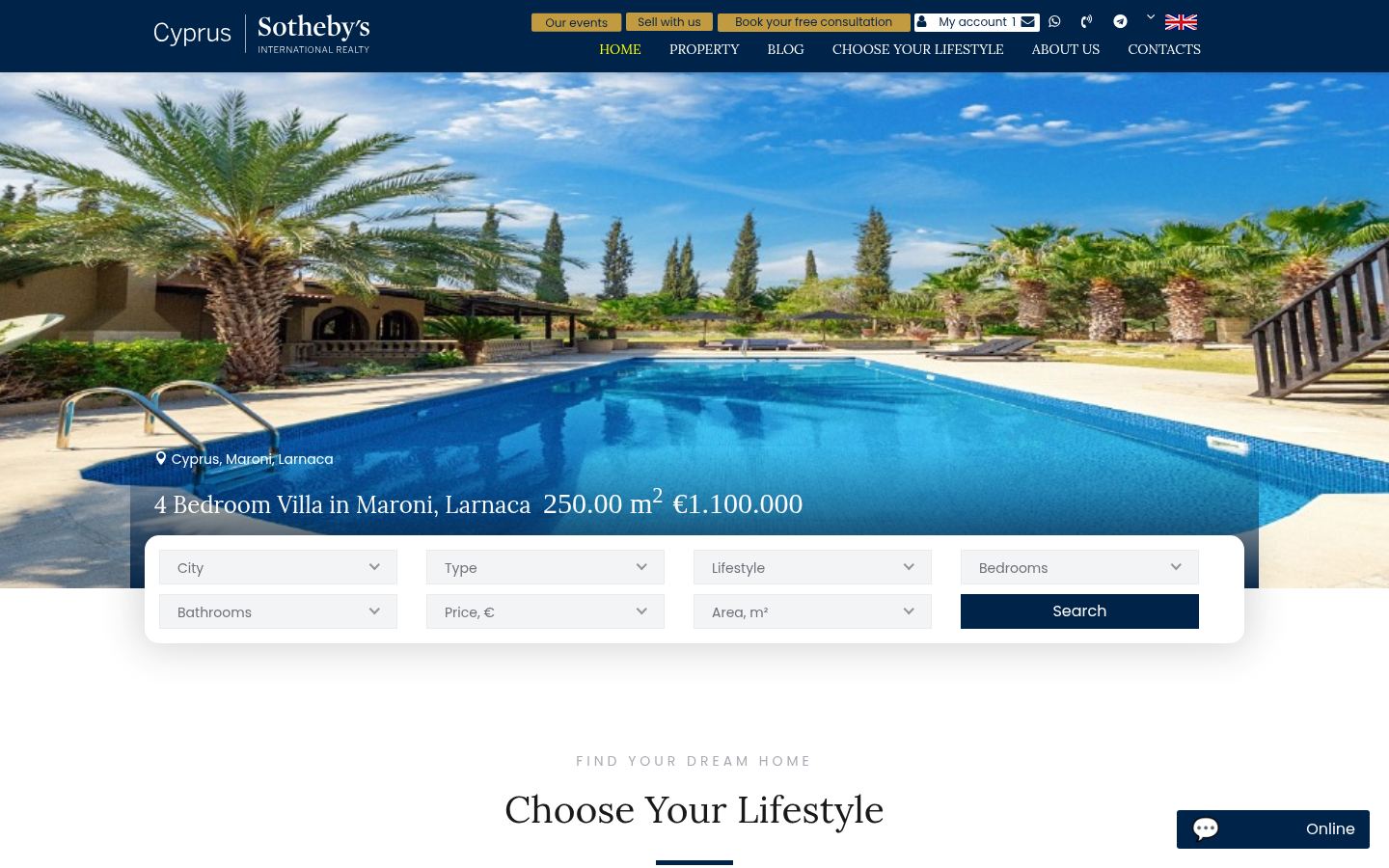 Cyprus Sotheby's International Realty · HOMEPAGE_SCREENSHOT