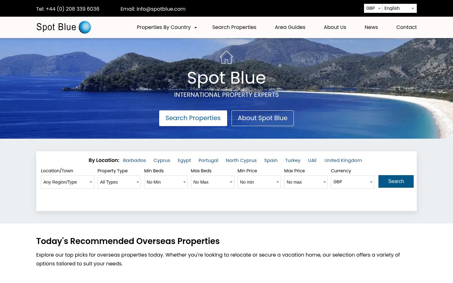 Spot Blue International Property Ltd · HOMEPAGE_SCREENSHOT