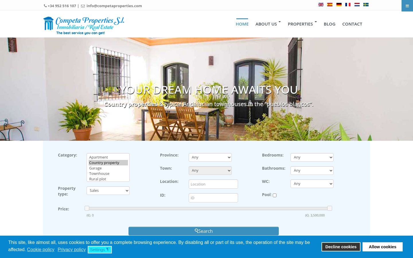 CÓMPETA PROPERTIES S.L · HOMEPAGE_SCREENSHOT