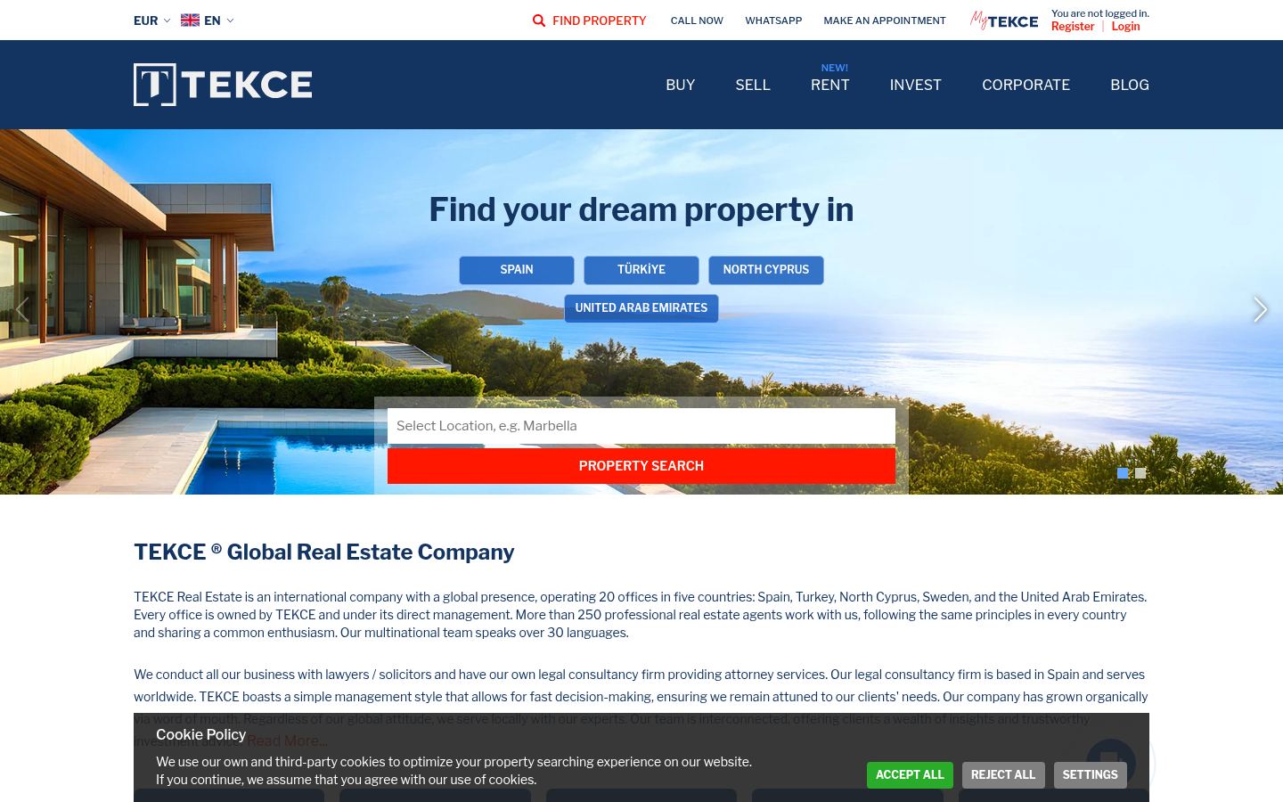 TEKCE Real Estate · HOMEPAGE_SCREENSHOT