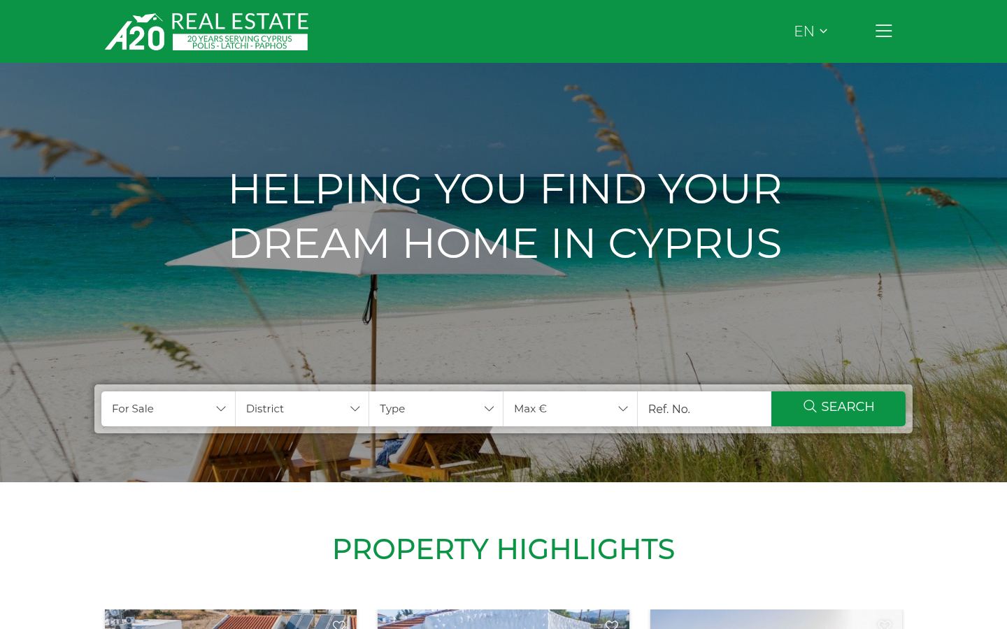 A20 Real Estate · HOMEPAGE_SCREENSHOT