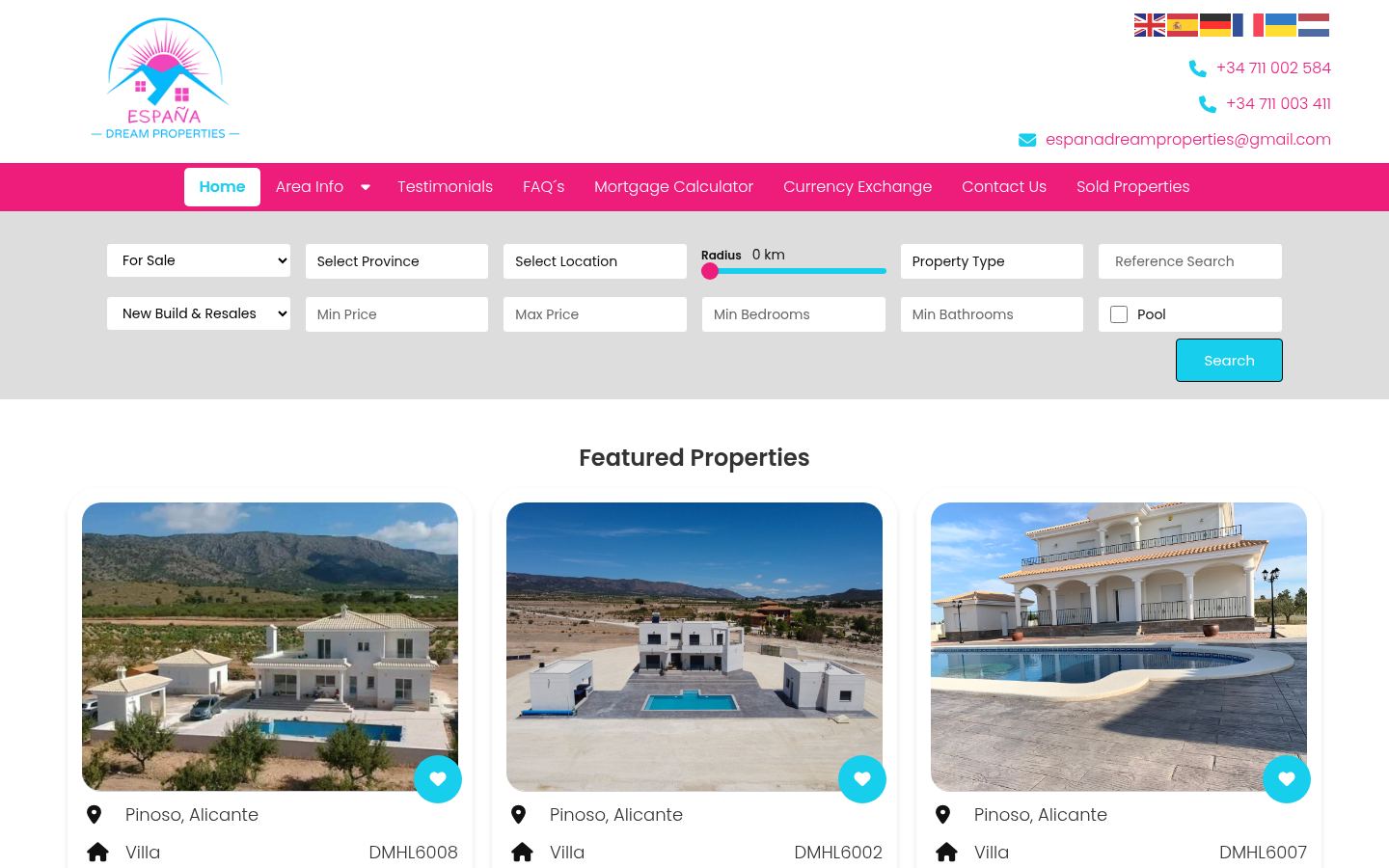 Espana Dream Properties · HOMEPAGE_SCREENSHOT