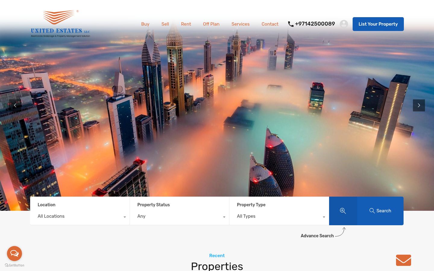 UNITED ESTATES L.L.C · HOMEPAGE_SCREENSHOT