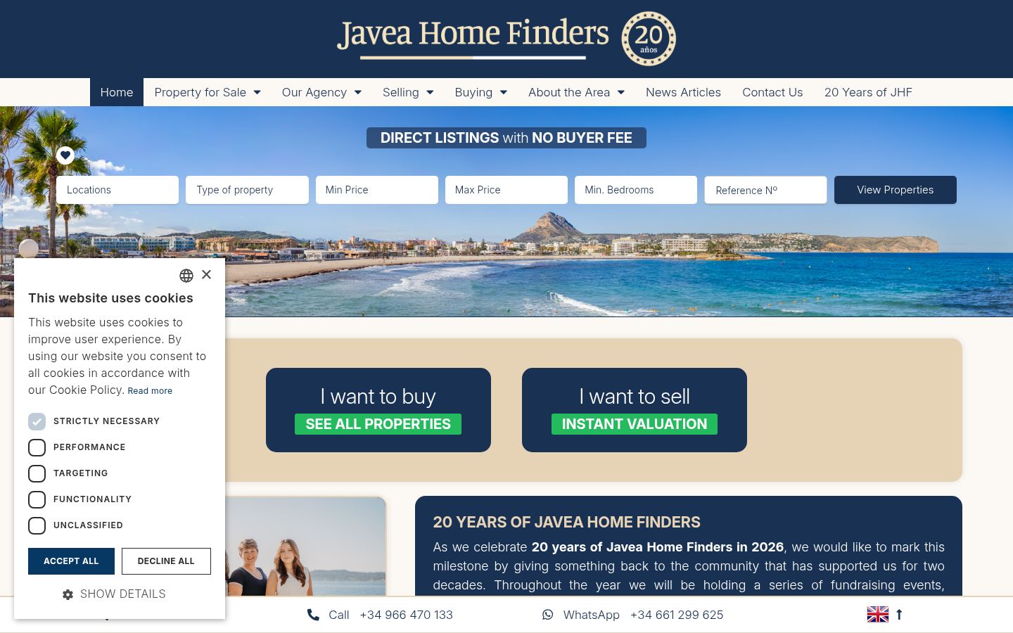 Javea Home Finders · HOMEPAGE_SCREENSHOT