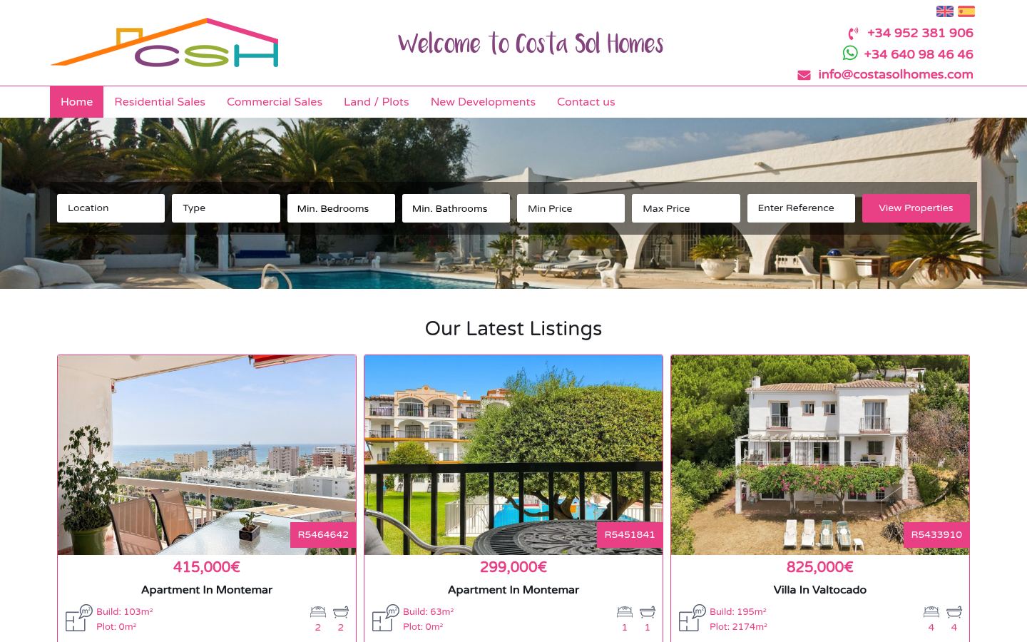 Costa Sol Homes · HOMEPAGE_SCREENSHOT
