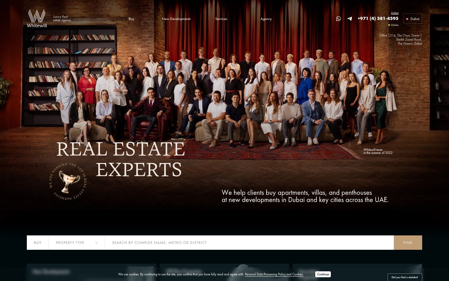 WHITEWILL REAL ESTATE BROKERS L.L.C · HOMEPAGE_SCREENSHOT