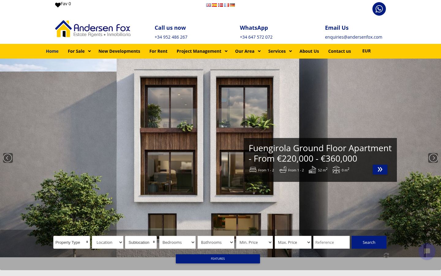 Andersen Fox S.L. Estate Agents · HOMEPAGE_SCREENSHOT