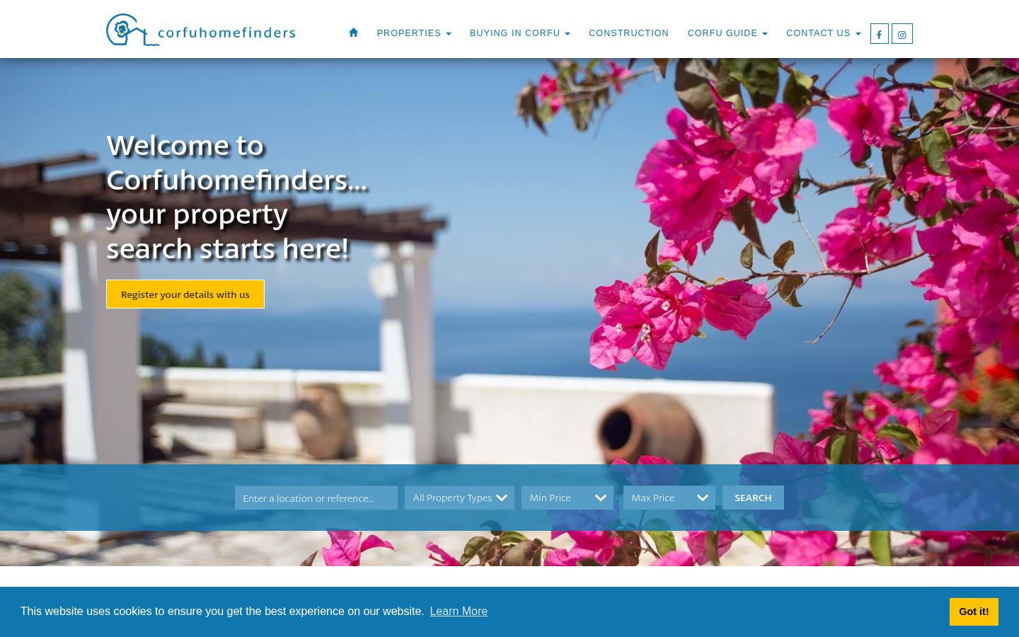 Corfu Home Finders · HOMEPAGE_SCREENSHOT