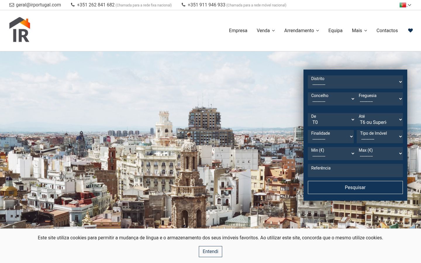 I R PORTUGAL Real Estate, Unip. Lda · HOMEPAGE_SCREENSHOT