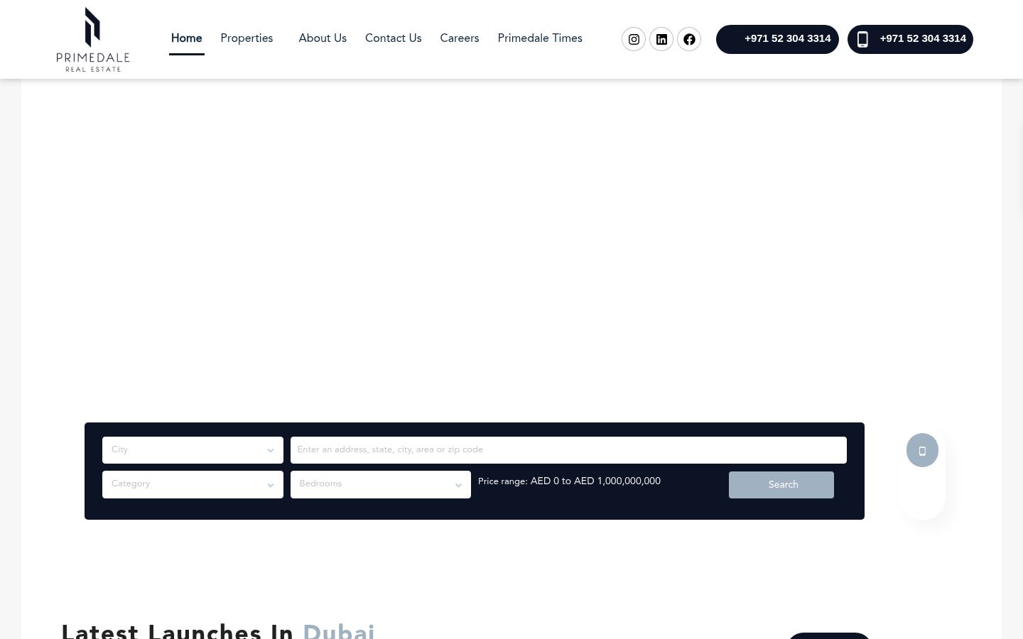 Primedale Real Estate · HOMEPAGE_SCREENSHOT
