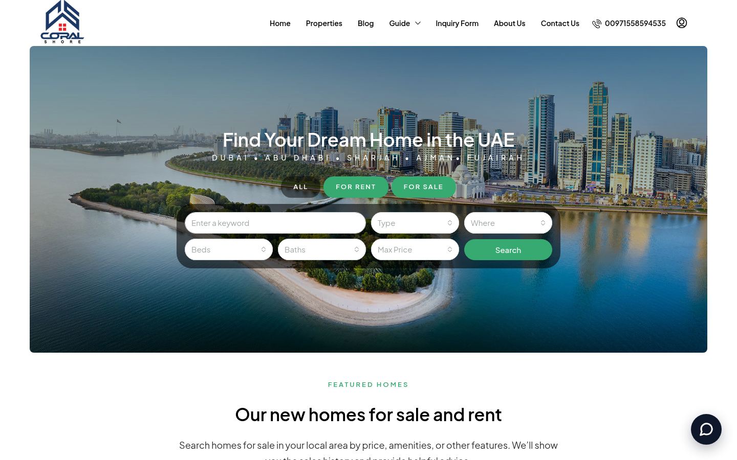 CORAL SHORE REAL ESTATE BROKERS · HOMEPAGE_SCREENSHOT
