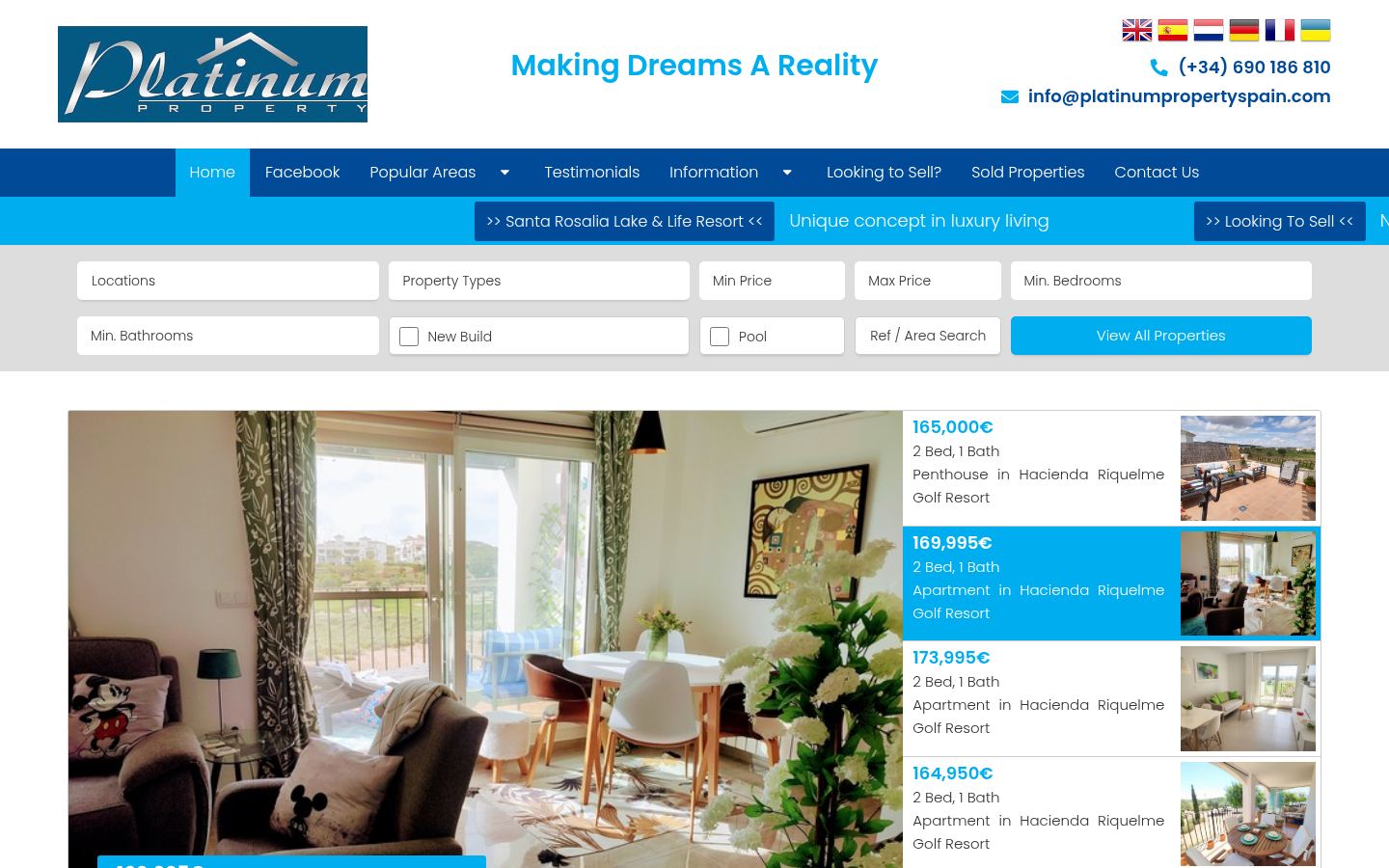 Platinum Property Spain · HOMEPAGE_SCREENSHOT