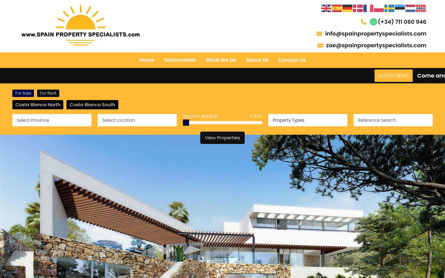 Spain Property Specialists · HOMEPAGE_SCREENSHOT