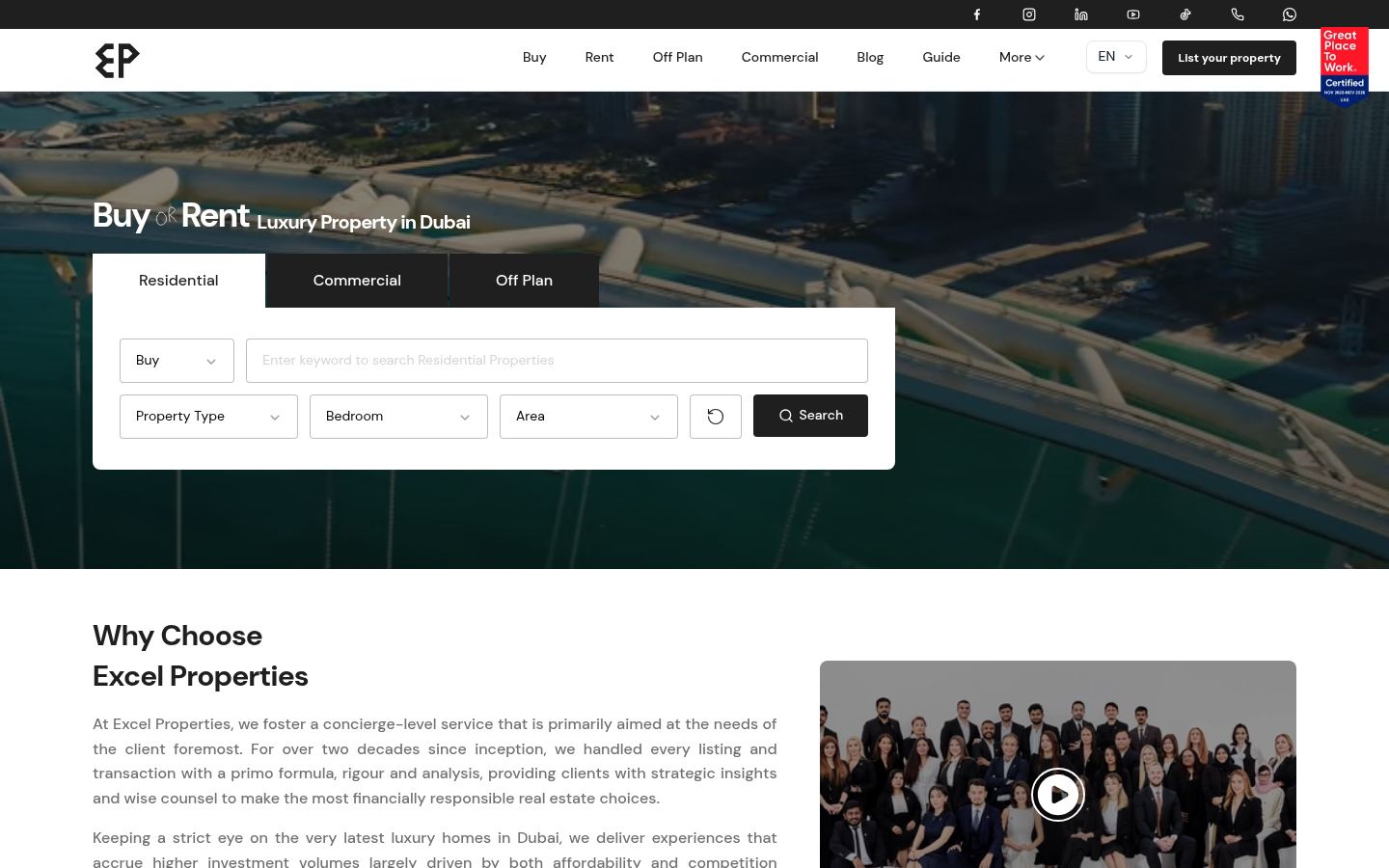 Excel Real Estate Brokers · HOMEPAGE_SCREENSHOT
