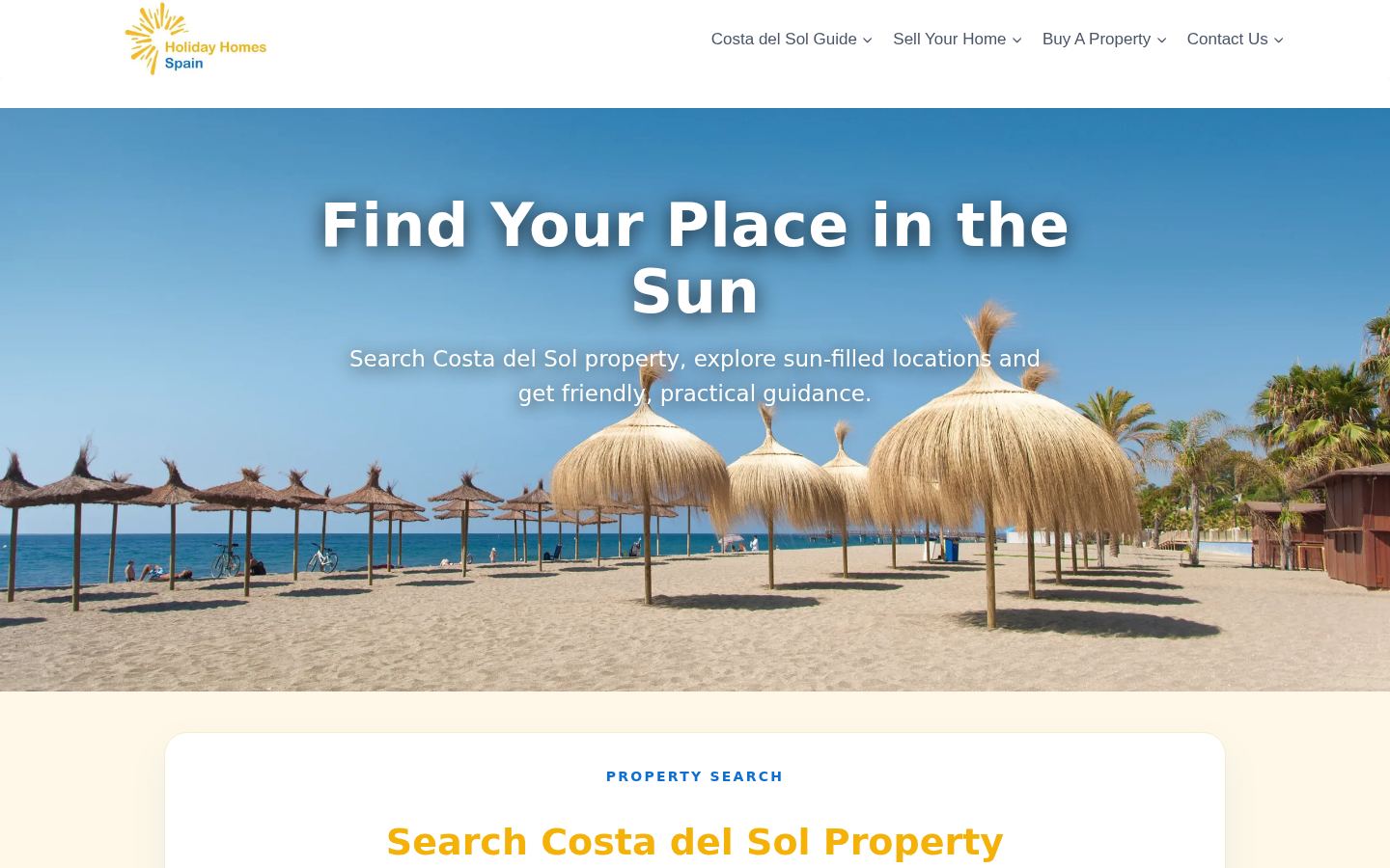 Holiday Homes Spain · HOMEPAGE_SCREENSHOT