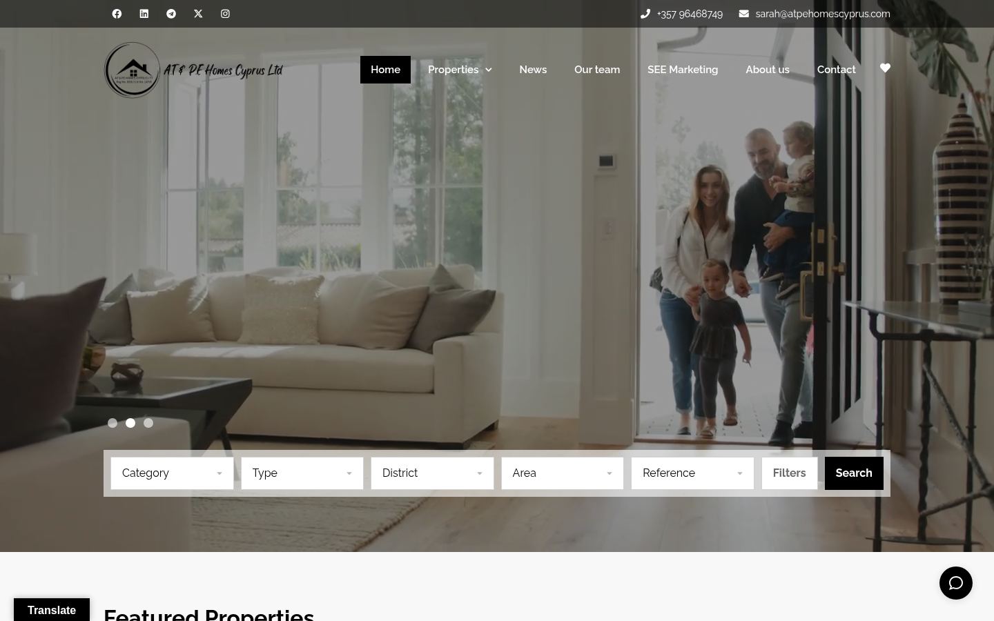 A.T & P.E Homes (Cyprus) Ltd · HOMEPAGE_SCREENSHOT