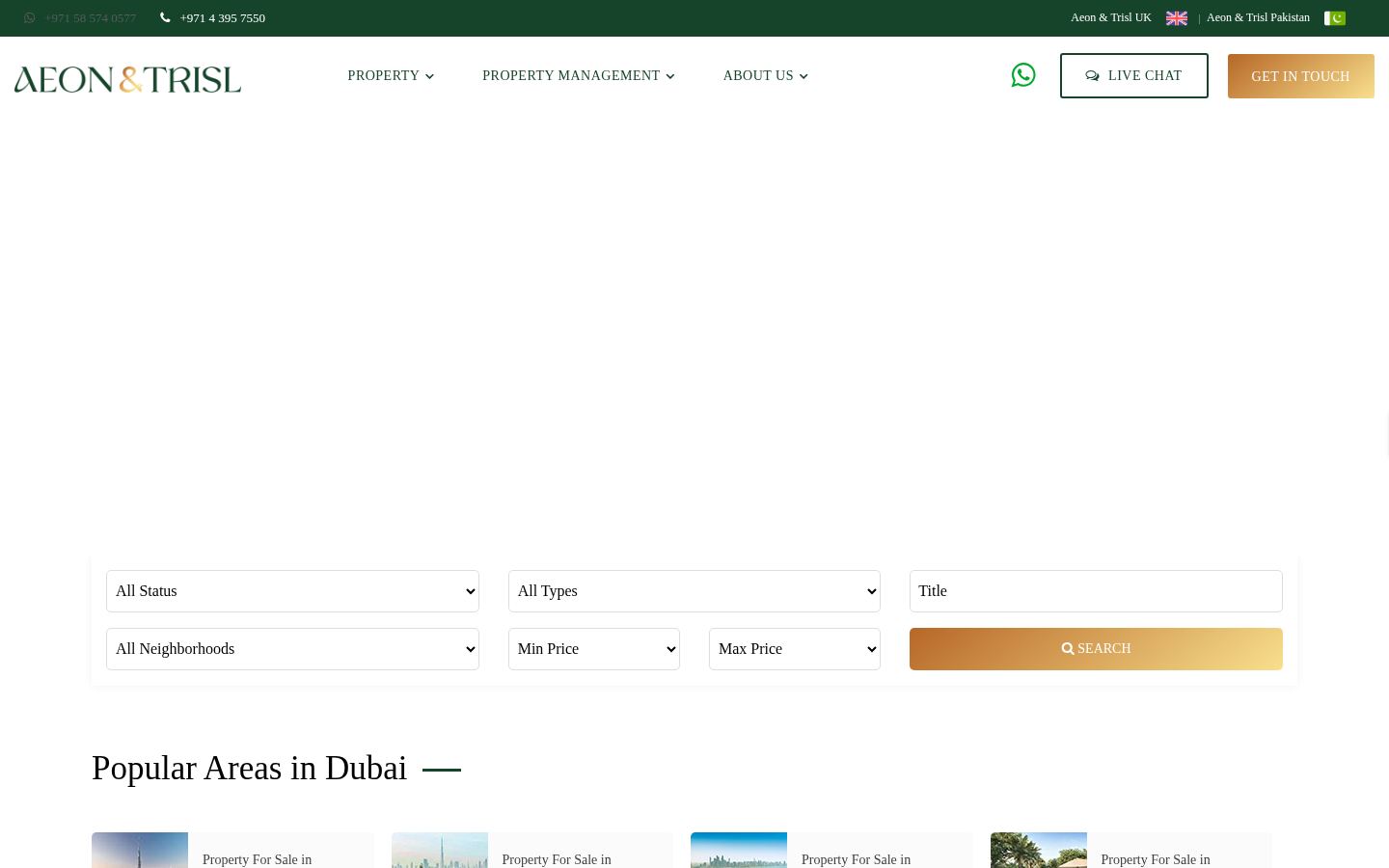 Aeon & Trisl Real Estate Brokers · HOMEPAGE_SCREENSHOT