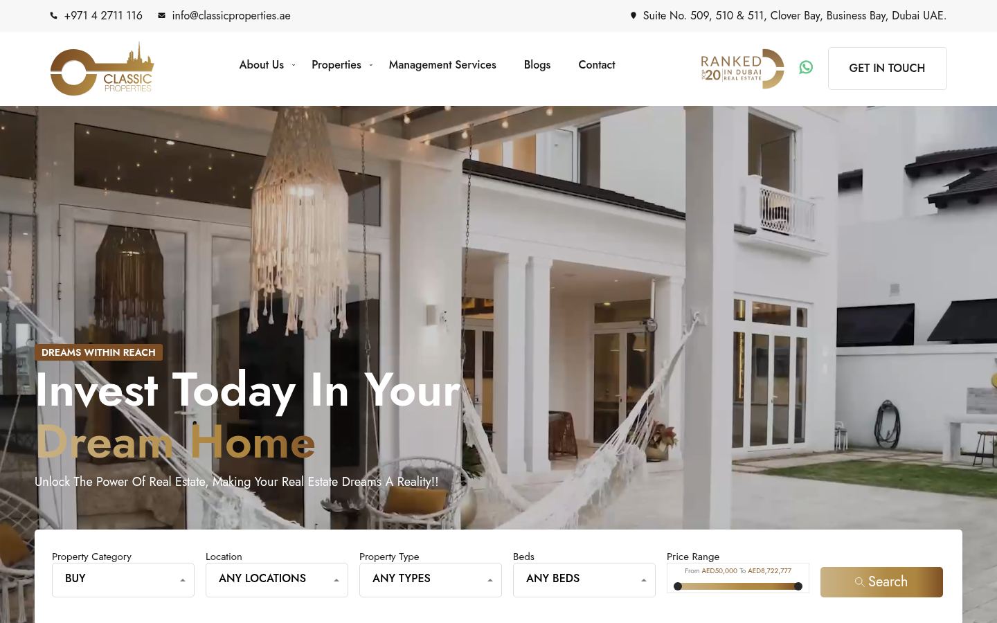 Classic Properties Real Estate · HOMEPAGE_SCREENSHOT