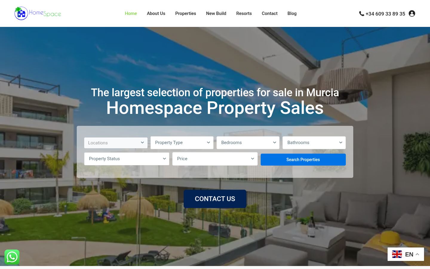 Home Space Sales S.L.U · HOMEPAGE_SCREENSHOT