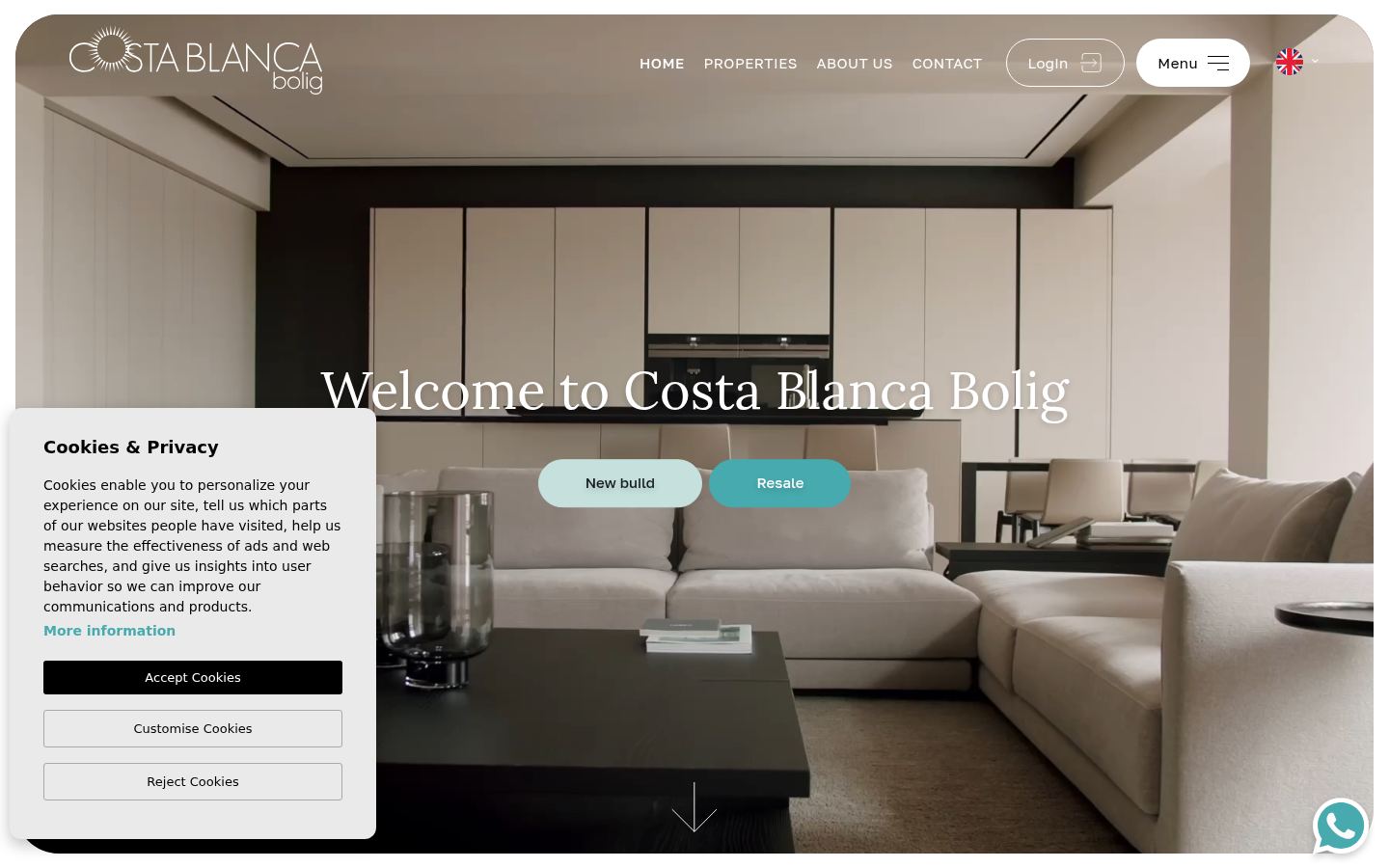 Costa Blanca Bolig · HOMEPAGE_SCREENSHOT